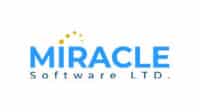 Logo of Miracle Software Ltd. with blue text and yellow stars.