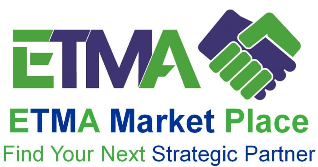 Logo of ATMA with a handshake symbol and tagline.