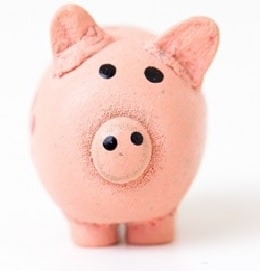 Cute pink clay pig figurine.