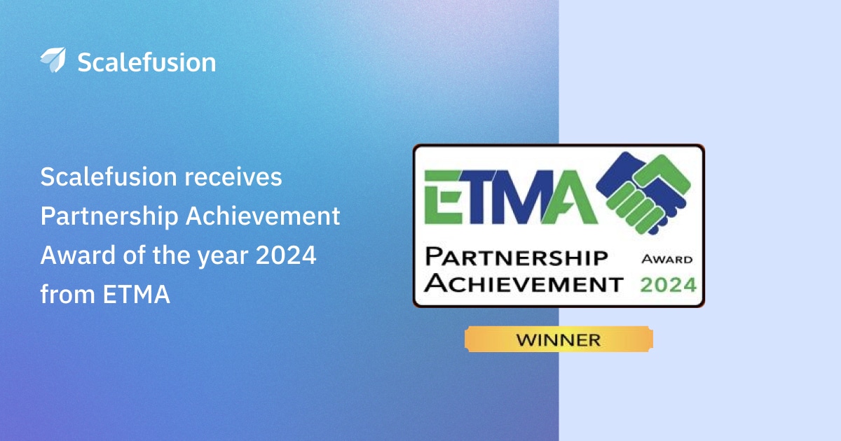 Scalefusion Partnership Achievement Award Winner 2024